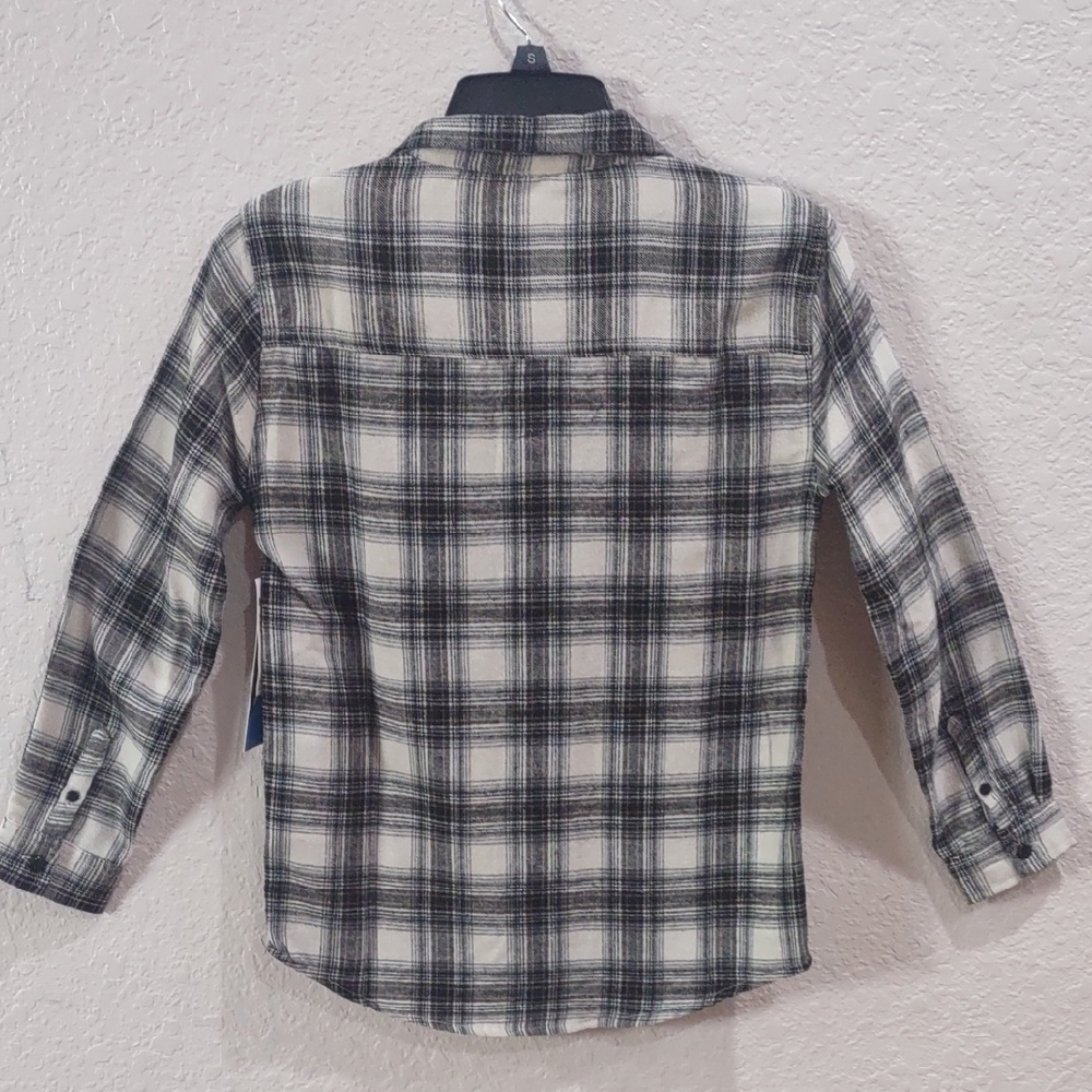 TONY HAWK Black and White , Brown Button Down Shirt Classic Plaid Design - Picture 8 of 17